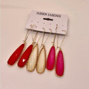 ⭐️✨ FREE Rain Drop Pendant Tear Hipster Hippie Boho Chic Art Deco Farm Earrings